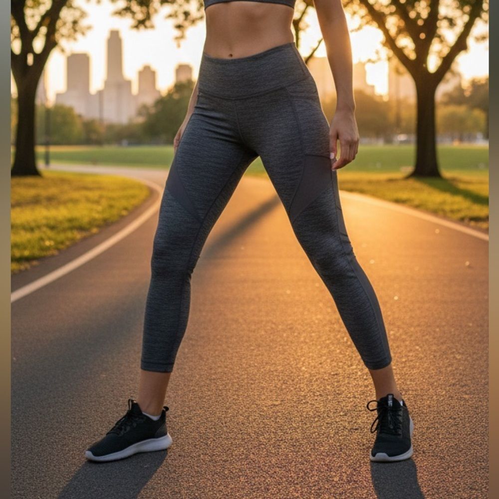 Take 50% OFF- Members Mark Gray Athletic Leggings, Size-XL